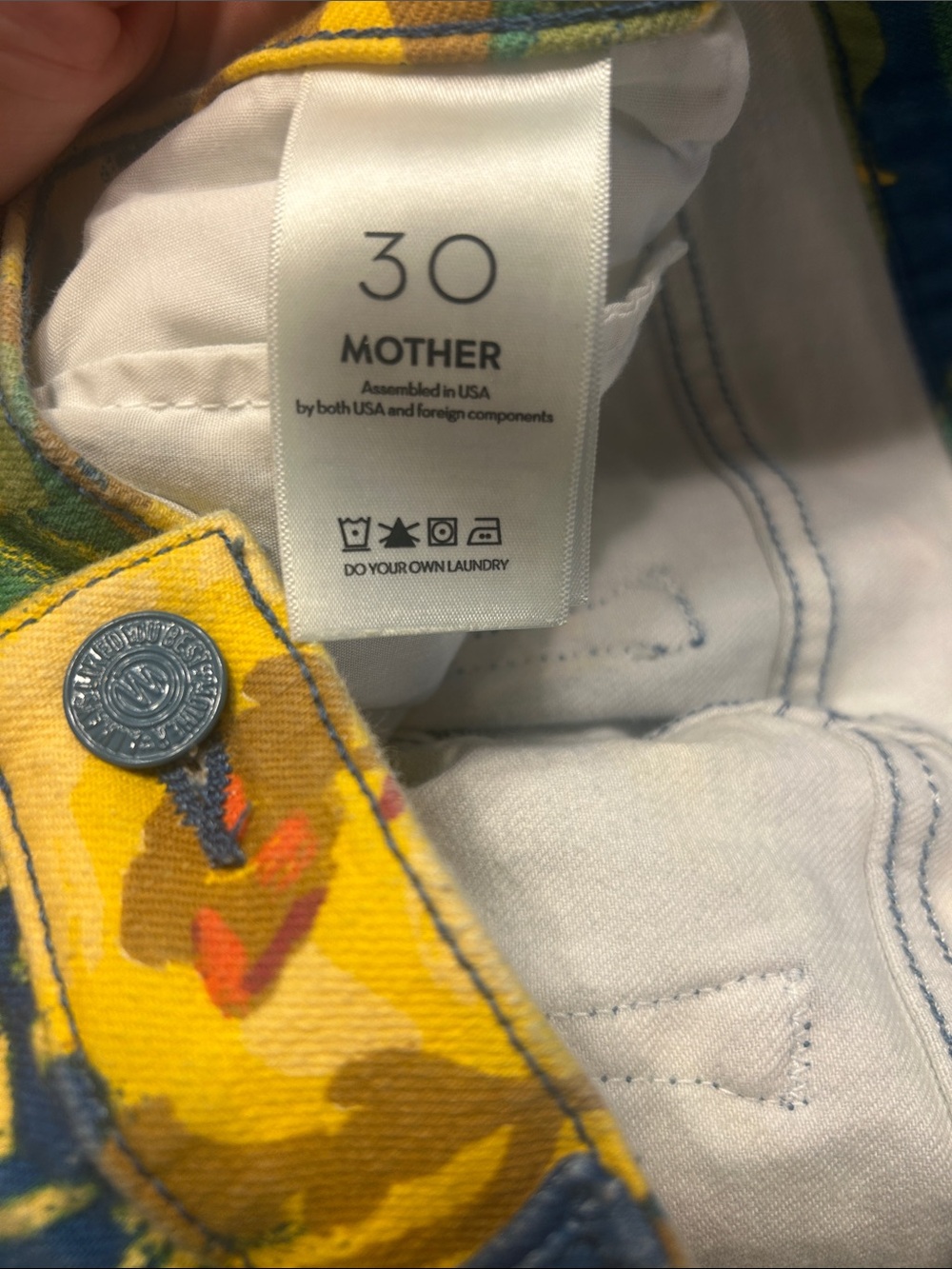 MOTHER 30 play date print Blue Floral ankle length dazzler mid rise Jeans - Picture 5 of 6